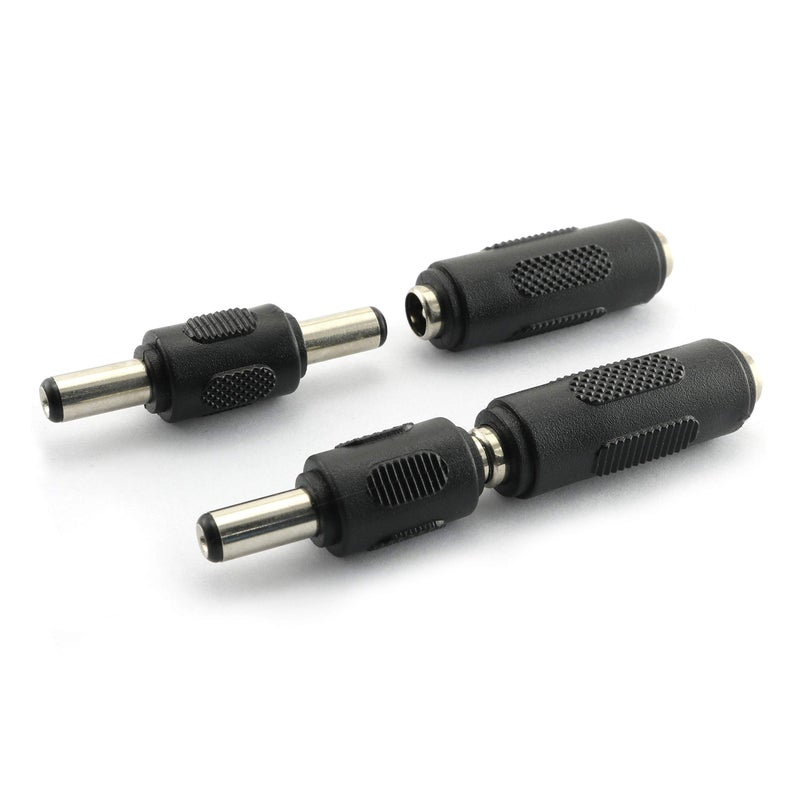 RLECS 2pcs DC 5.5x2.1mm Male to Male Power Plug Connector & 2pcs DC 5.5x2.1mm Female to Female Power Jack Connector Adapter for CCTV - Image 3